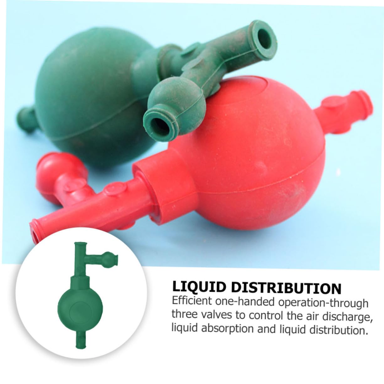 BELLIFFY 3pcs 3 Rubber Pipette Filler 3 Valves Large Suction Force Not Easy to Crack Liquid Not Easy to Precipitate