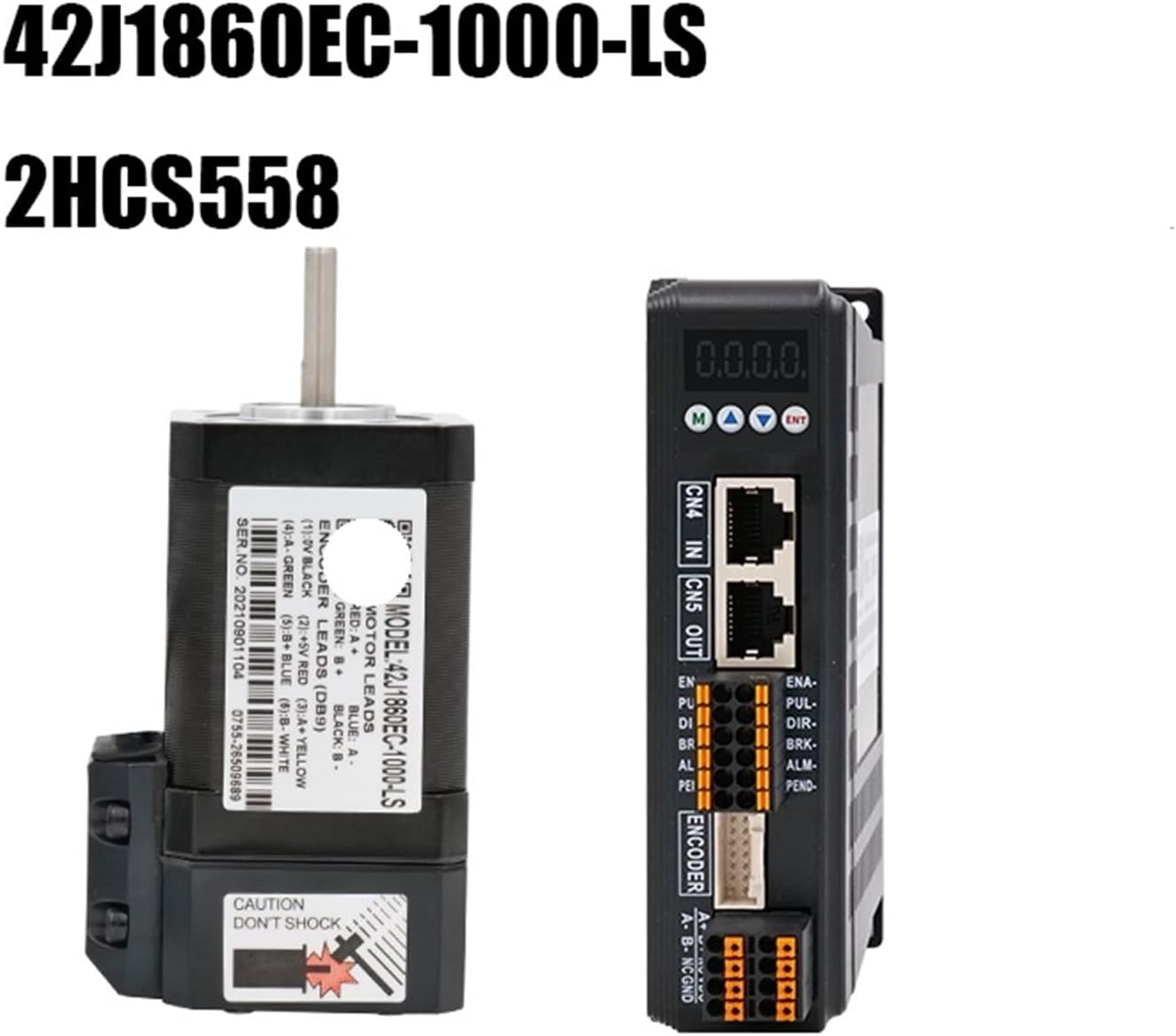 1pcs Closed Loop Stepper Motor Kit 0.7N.m 99oz-in Step Motor and Drive Unit 2HCS558 Style for Automatic Door(2HCS558 Driver)