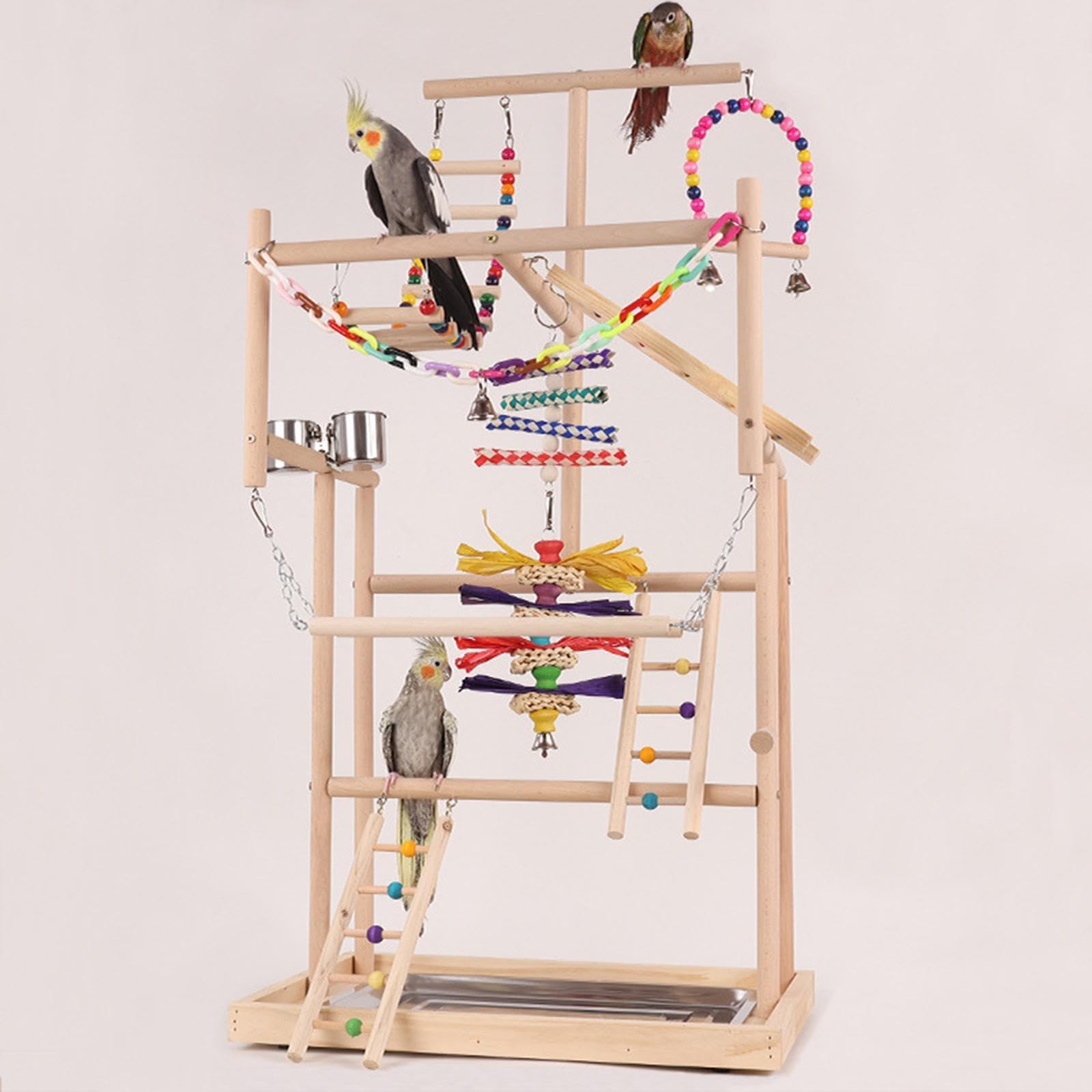 Parco giochi per pappagalli, grande supporto multilivello per uccelli, che incoraggia il gioco attivo per pappagalli, parrocchetti, inseparabili,