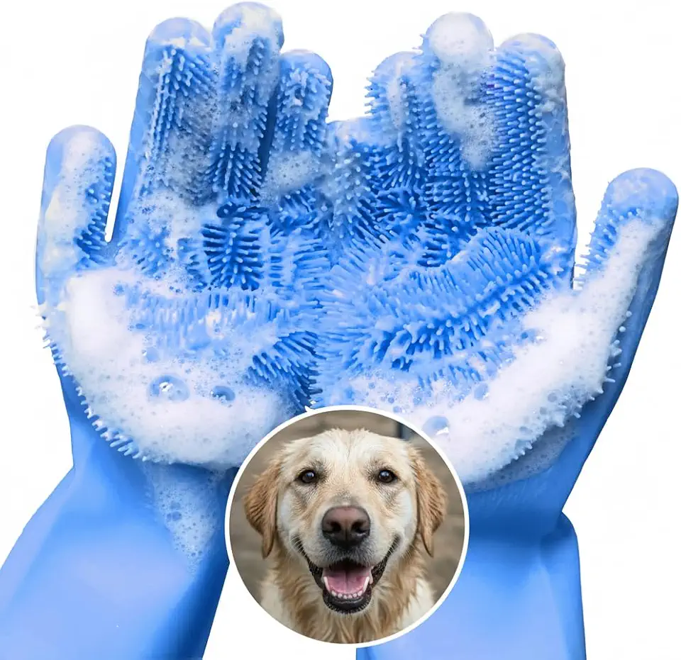Cat and Dog Shampoo Gloves with 3000 Soft Bristles — Pet Grooming review