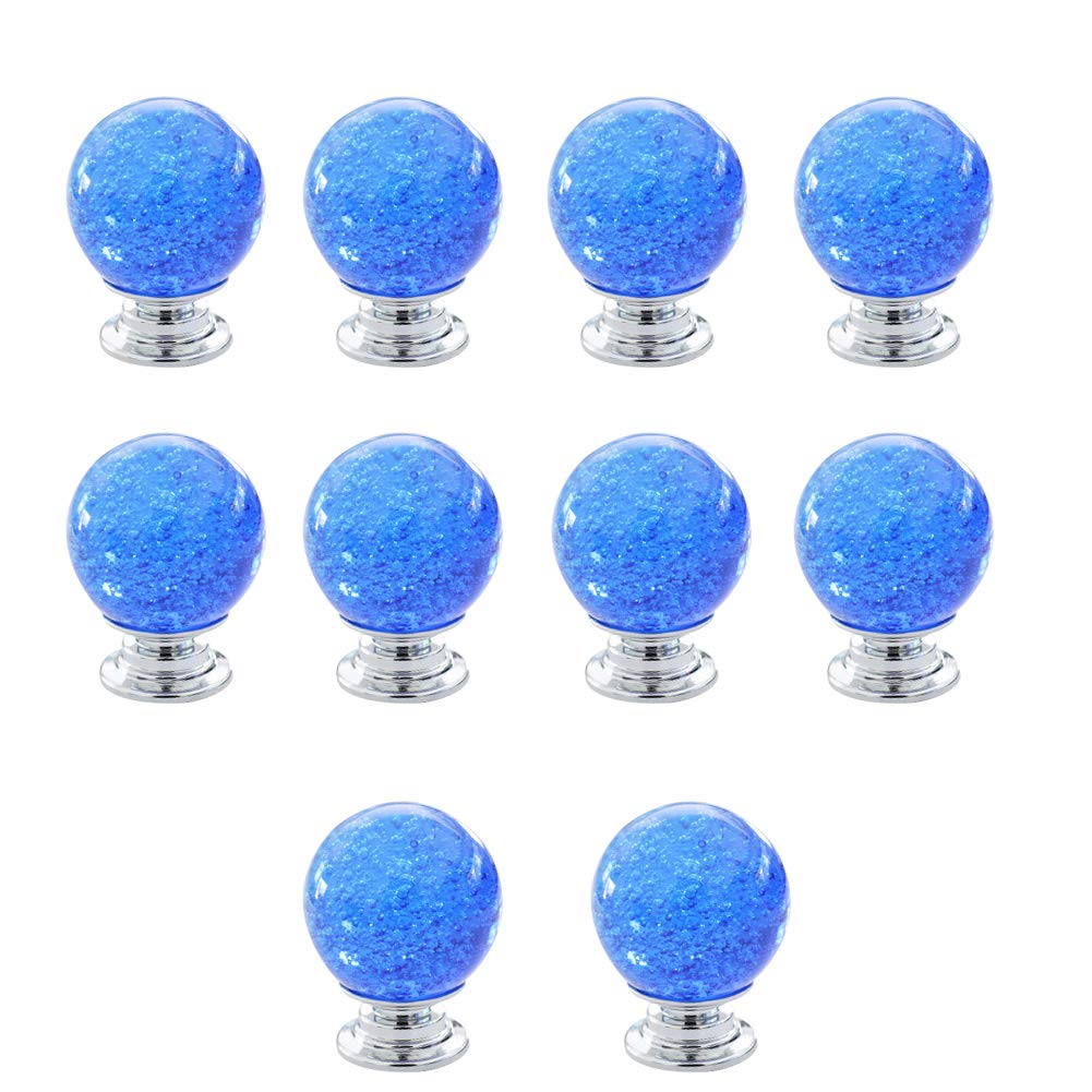 Bouton en cristal haut de gamme et poignées de tiroir en verre à bulles 30 mm
