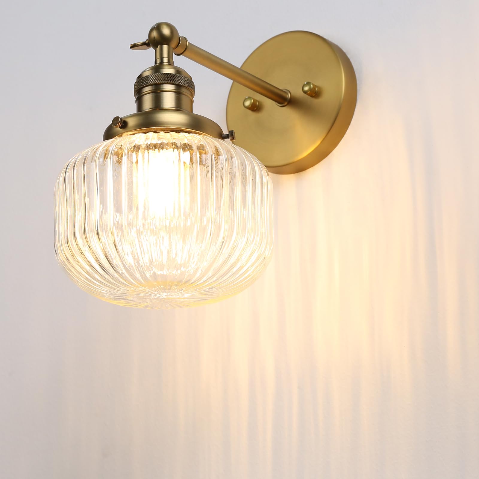 Applique Murale Industrielle Rétro Avec Abat-Jour Boule De Verre, E27