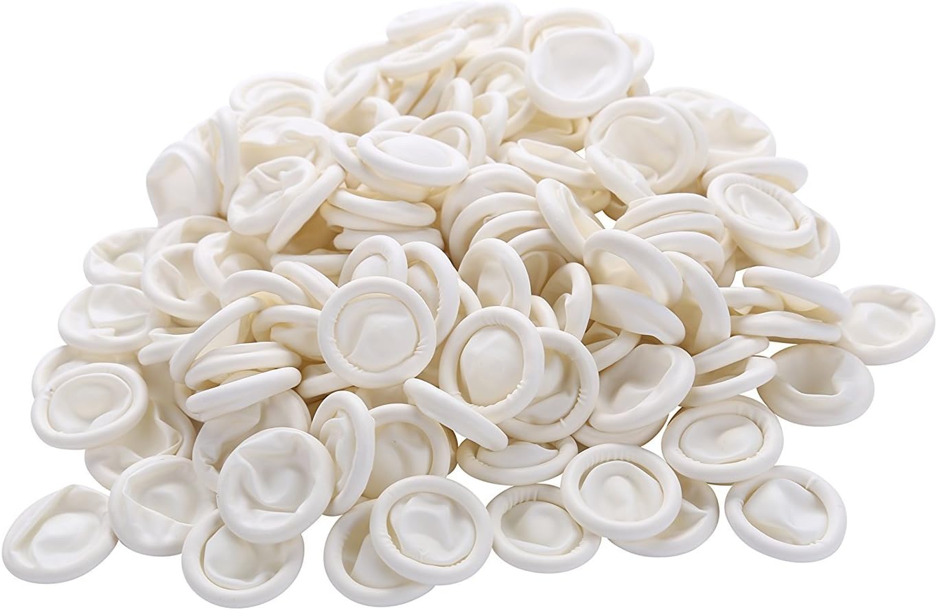 SAZOLONI Resuable Latex Disposable White Finger Cots (Medium)- Pack of 25 Peices