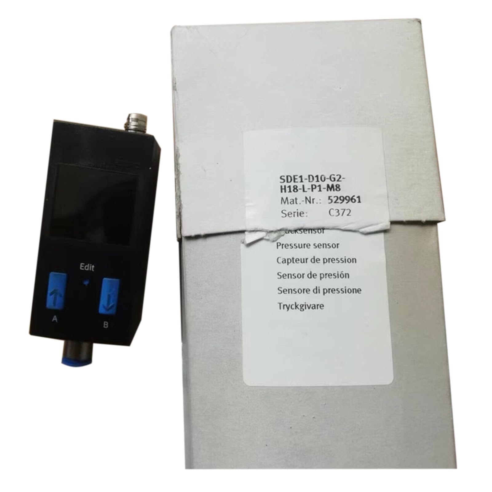 QEFHSVVZE SDE1-D10-G2-H18-L-P1-M8 529961 Pressure Sensor SDE1D10G2H18LP1M8 529961 Sealed in Box 1 Year Warranty