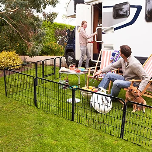 Image of Yaheetech 24in x 10.6ft Rustproof Foldable Metal Decorative Garden Fence