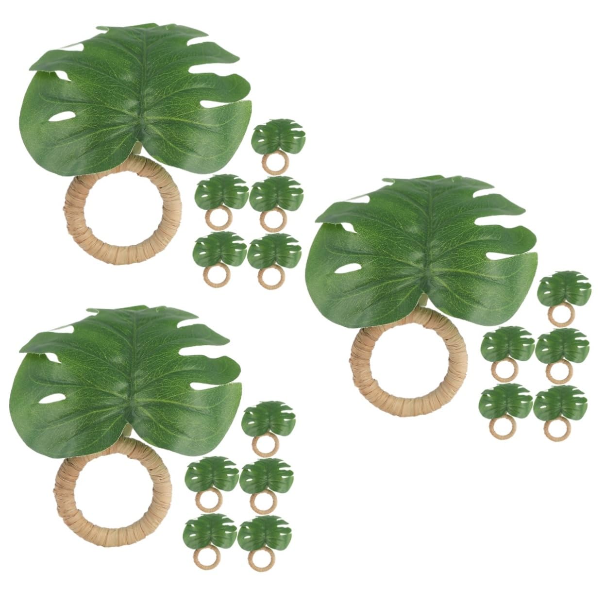 COLLBATH 4 Set Portatovaglioli Foglia Di Monstera Portatovaglioli Natalizi Conchiglia Parà Portatovaglioli Realistici Decorazione Per Tovaglioli Anello Di Tovagliolo Dell'hotel Pp 6 Pezzi*4