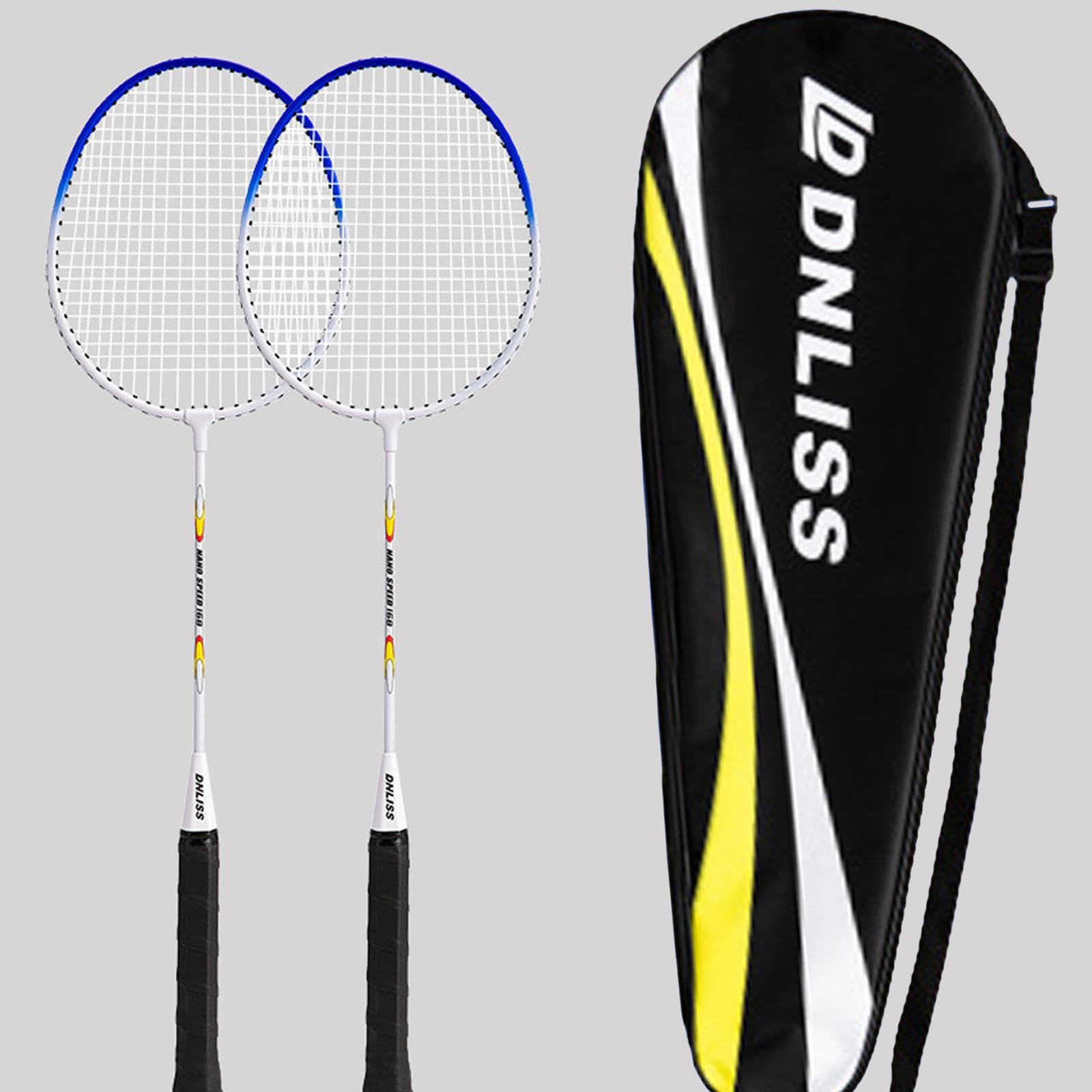 2 Stück Badminton Schläger Set mit Stabilem Rahmen Und Leichtem Gewicht als Kinderrackets für Gemeinsames Spielen für Sportförderung Familienfeier