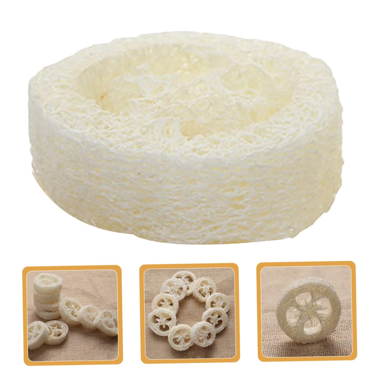 Beaupretty 60piezas Esponjas De Loofah Para Ducha Exfoliantes y Para Cuidado Del Cuerpo y Limpieza De Espalda Soporte Para Jabón Grosor
