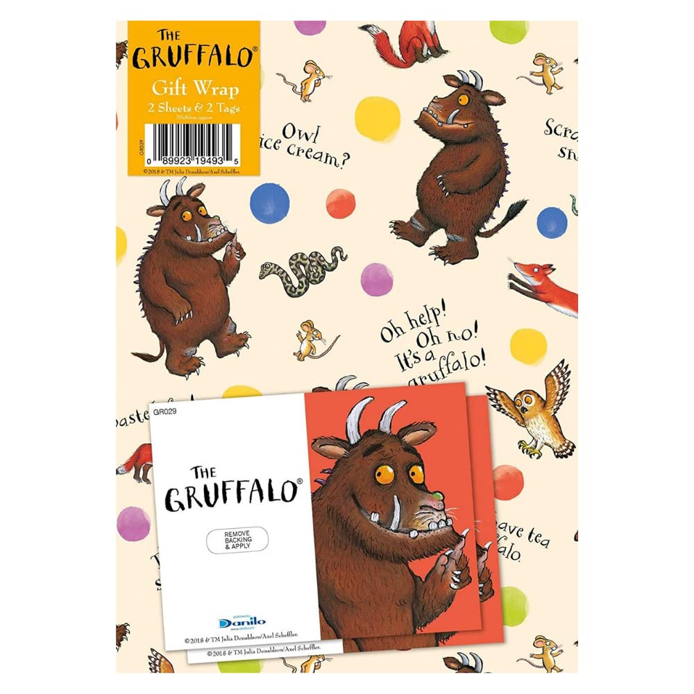 The Gruffalo Wrapping Paper 8 Sheets 8 Tags Sheet Size 70cmx50cm Official Product Responsibly Resourced