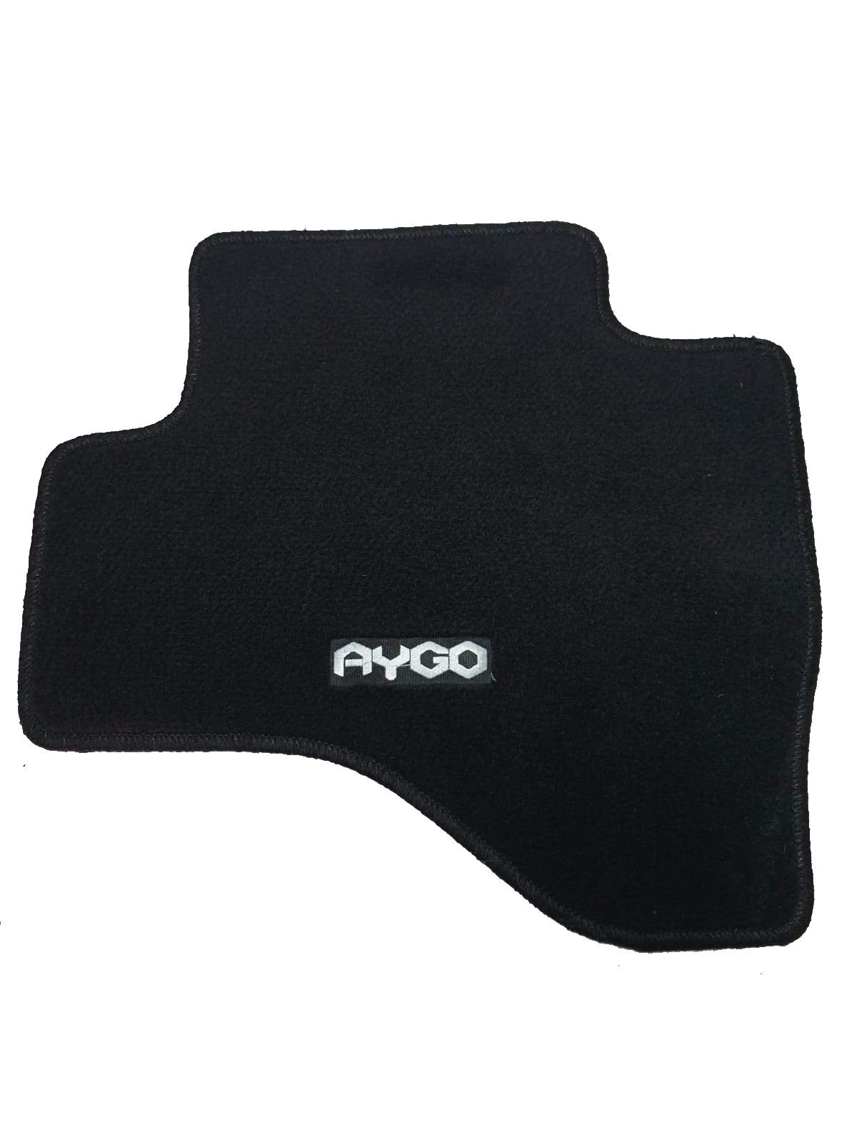 Set Tappetini Moquette Per Toyota Aygo 2014 – 4 Pezzi (2 Ant. + 2 Post.) Con Fissaggi E Loghi Auto, Antiscivolo