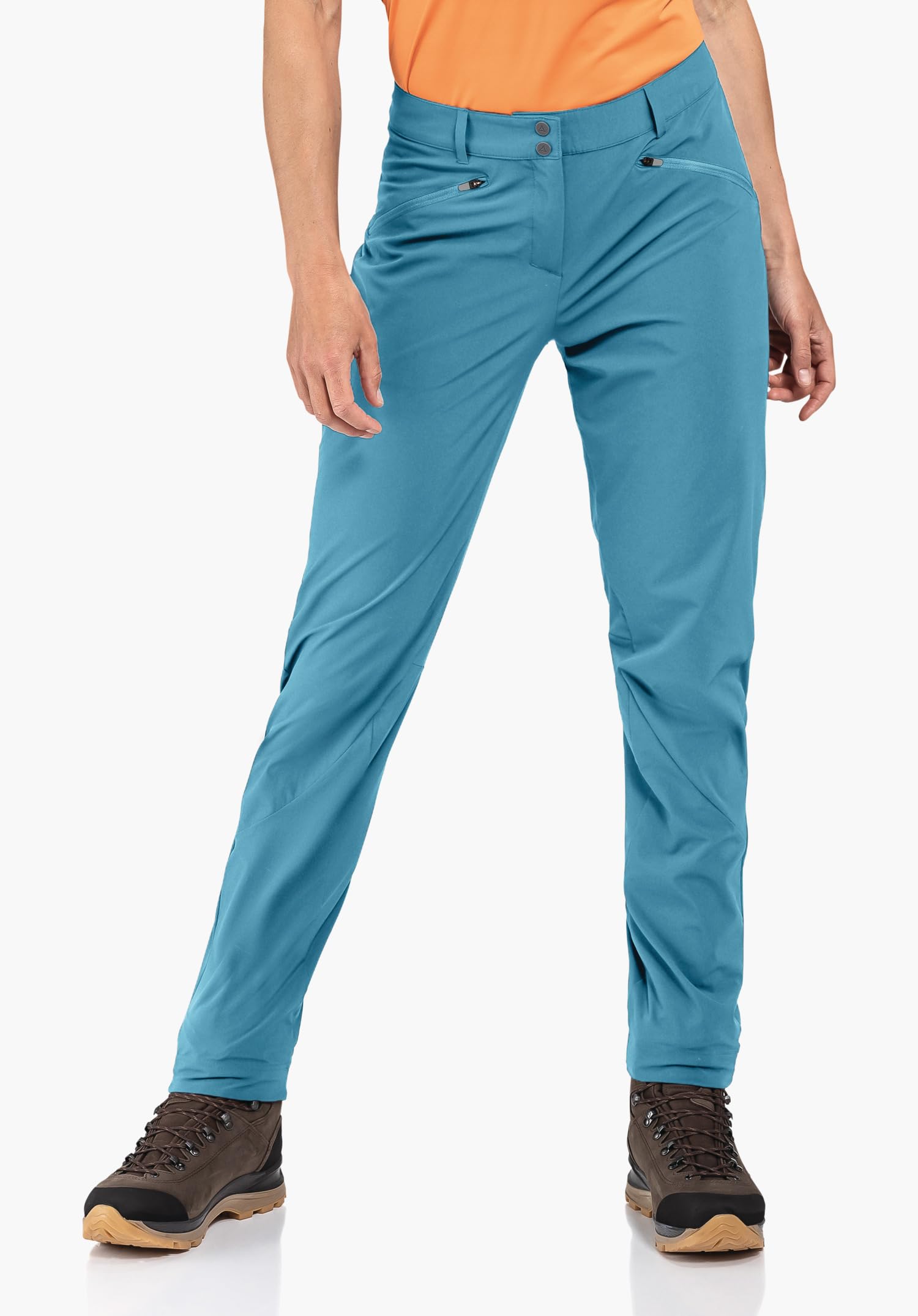 Schöffel Damen Pants Hestad L, robuste, schnell trocknende Outdoor Hose, Damen Hose mit bequemer Passform und vorgeformtem Knie