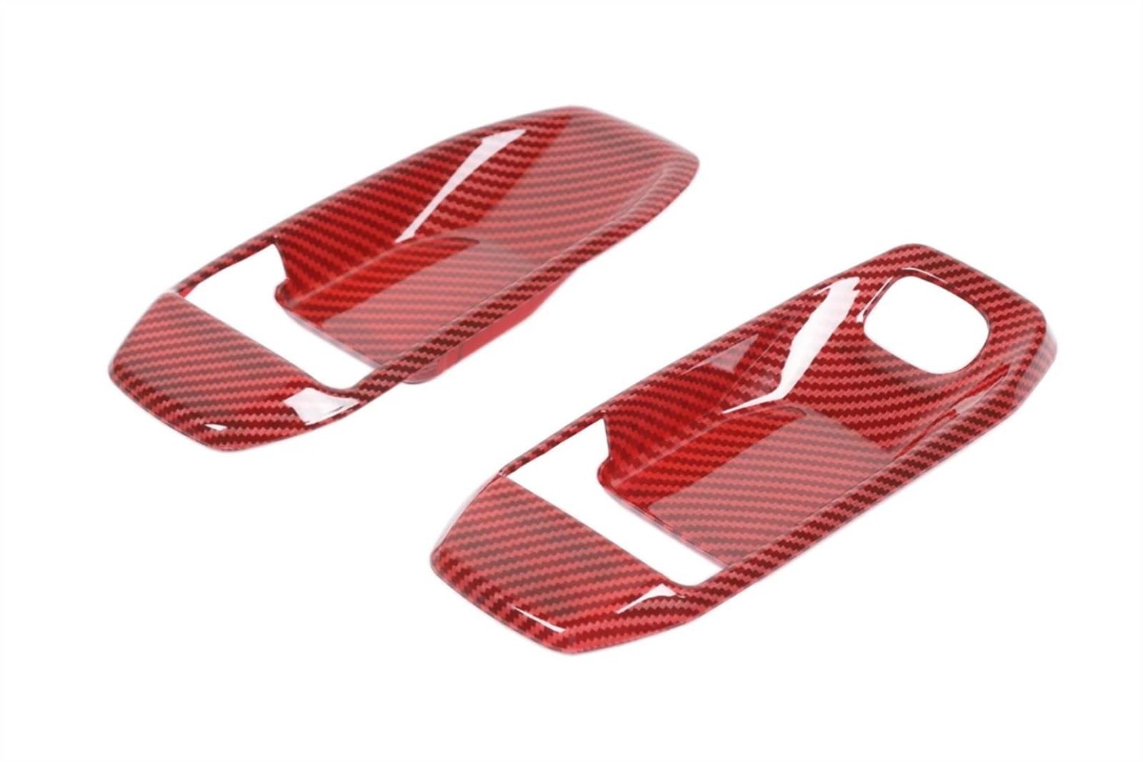 Hlwxmdz Red Carbon-2Doors For Jeep For Wrangler Jl For Gladiator Jt 2018-2023 Car Door Inner Handle Bowl Sticker Decoration Cover Trim (Red Carbon-2Doors)
