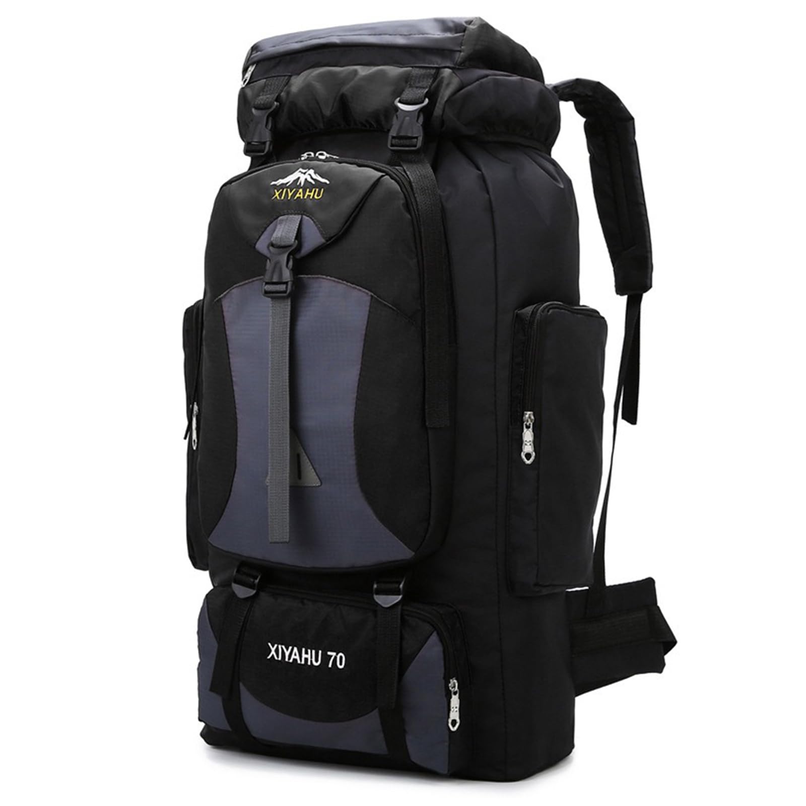 CINGHI LUSSO Hiking Backpack 70L Rucksack for Men Women Waterproof Backpack for Travelling Lightweight Outdoor Bags Camping Back Pack (Black)