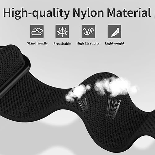 Miniatura 2 de Paquete de 4 correas elásticas de nailon, compatibles con Fitbit Versa 4Fitbit Versa 3Fitbit Sense 2Fitbit Sense, correa ajustable suave deportiva