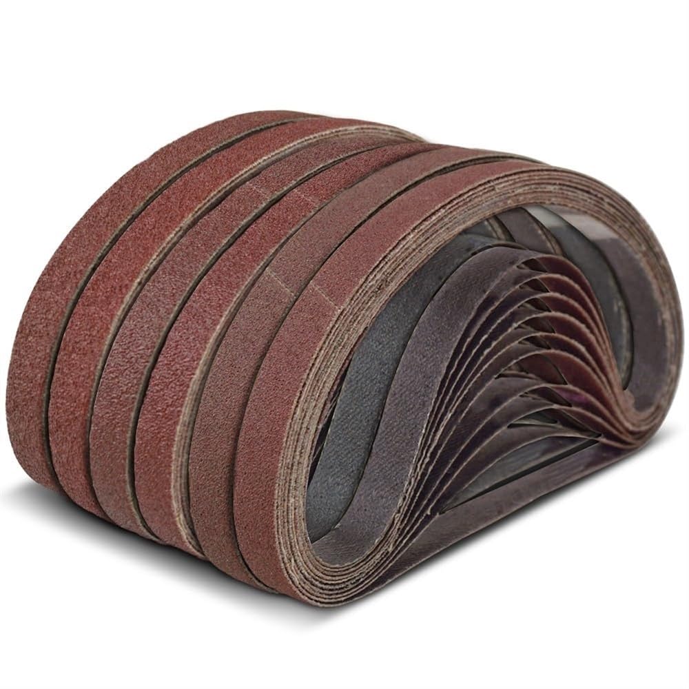 Szlifierka taśmowa, 50 szt. pasów ściernych z tlenku glinu, gradacja 40/320/800, 457 x 13 mm(1000)