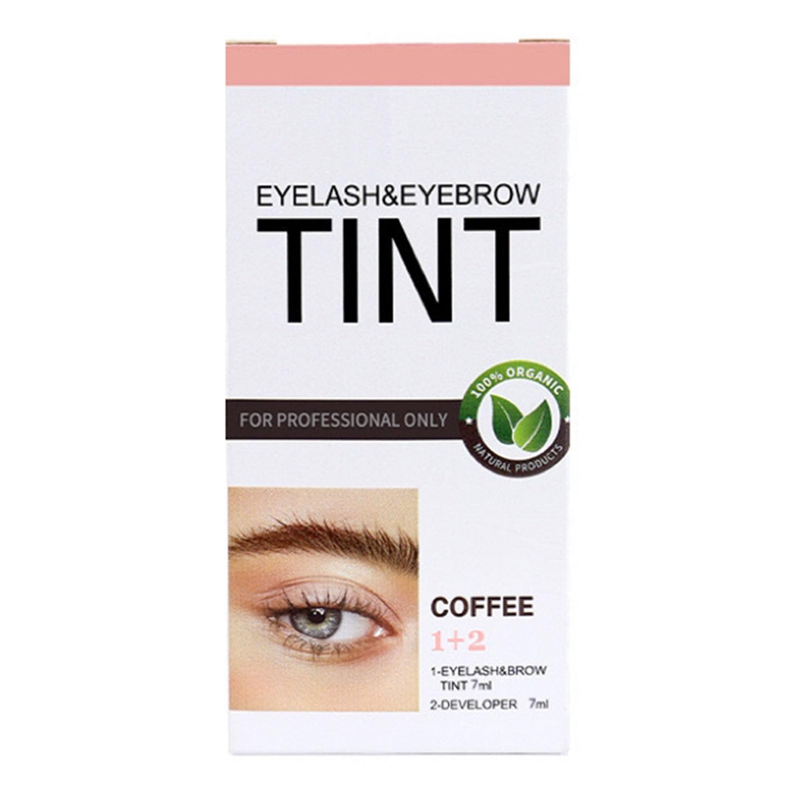 2-In-1 Lash & Brow Kit, Eyelash & Eyebrow Color Kit, Lasting for 4-6 Weeks DIY Hair Coloring for Salon Home Use 7ml Comes with the tools needed (Coffee)