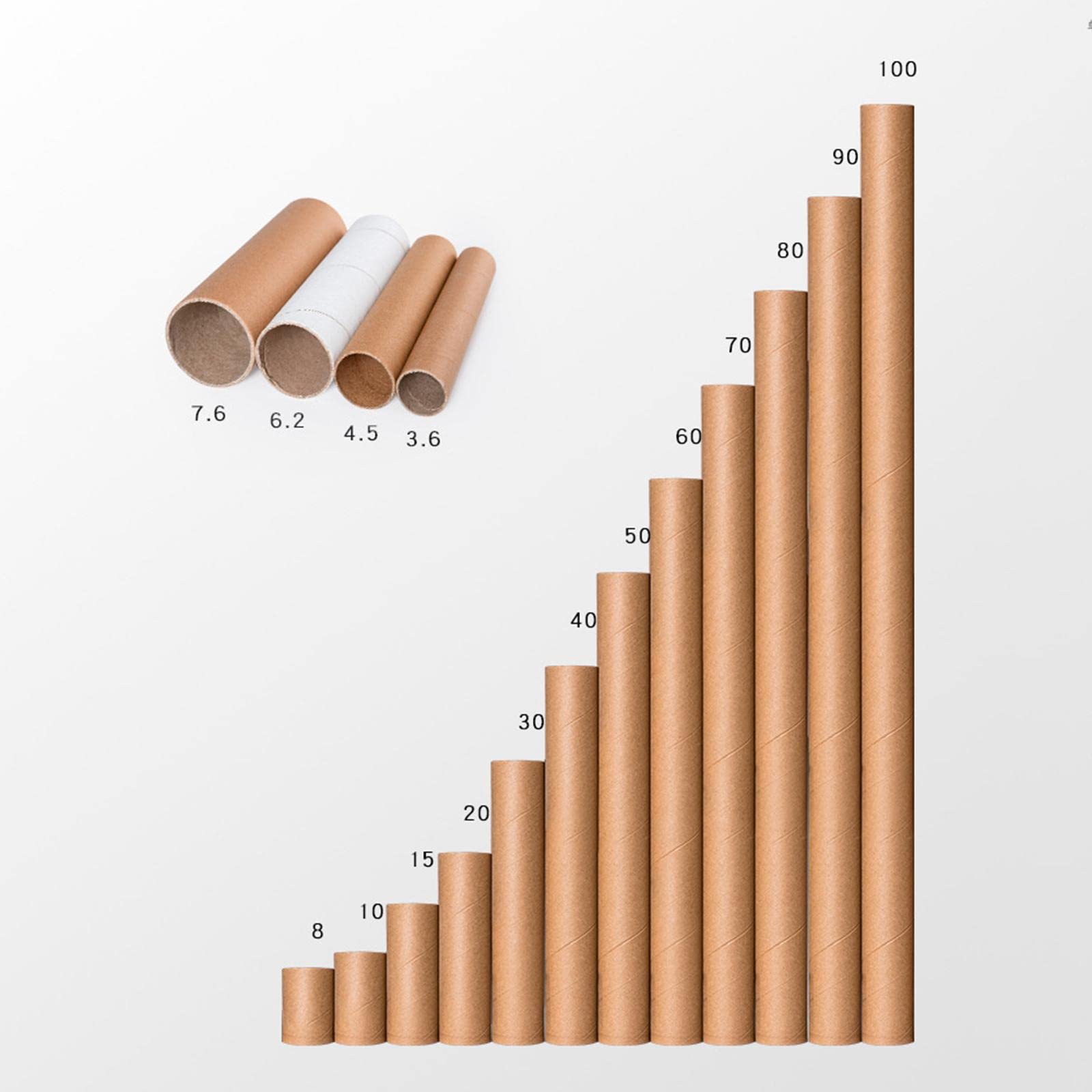 harayaa Tubos de Póster con Tapas de Diámetro Interior de 2,36 Pulgadas, Tubo Largo Redondo de Cartón Grande para Enviar, Carteles, Pinturas Artíst, Los 50cm