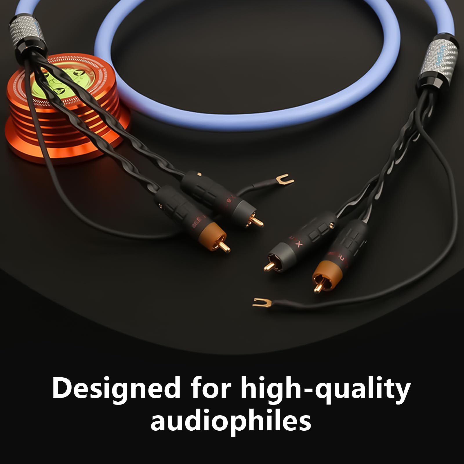Spine stereo Cavo adattatore Vinili Tonearm Cavo Argento Placcato Vinili Cavo con Estensione Filo di Terra Ricambio Home Theater