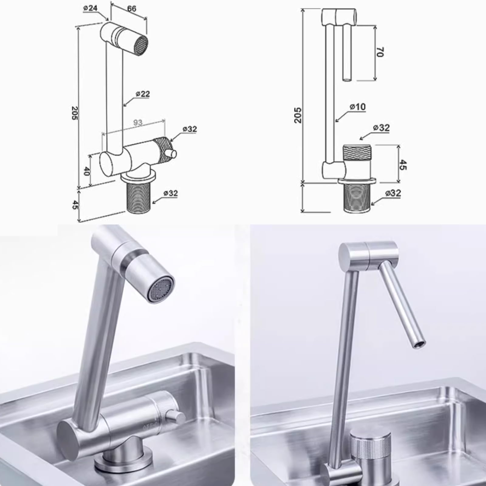 Fregaderos De Cocina De Acero Inoxidable, Fregadero para Caravana RV, Caravana con Grifo De Agua Fría O Caliente O Grifo De Purificación De Agua, Lavabo De Mano Un Solo Recipiente para Caravana