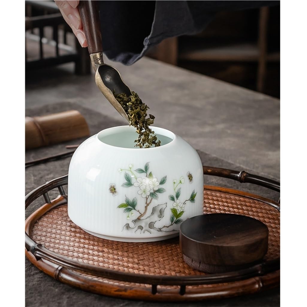 Herbata w puszce, słoik do przechowywania herbaty, ceramiczny słoik z uszczelnieniem, mały pojemnik do przechowywania, przenośny zestaw do herbaty, mały pojemnik do przechowywania herbaty (C)
