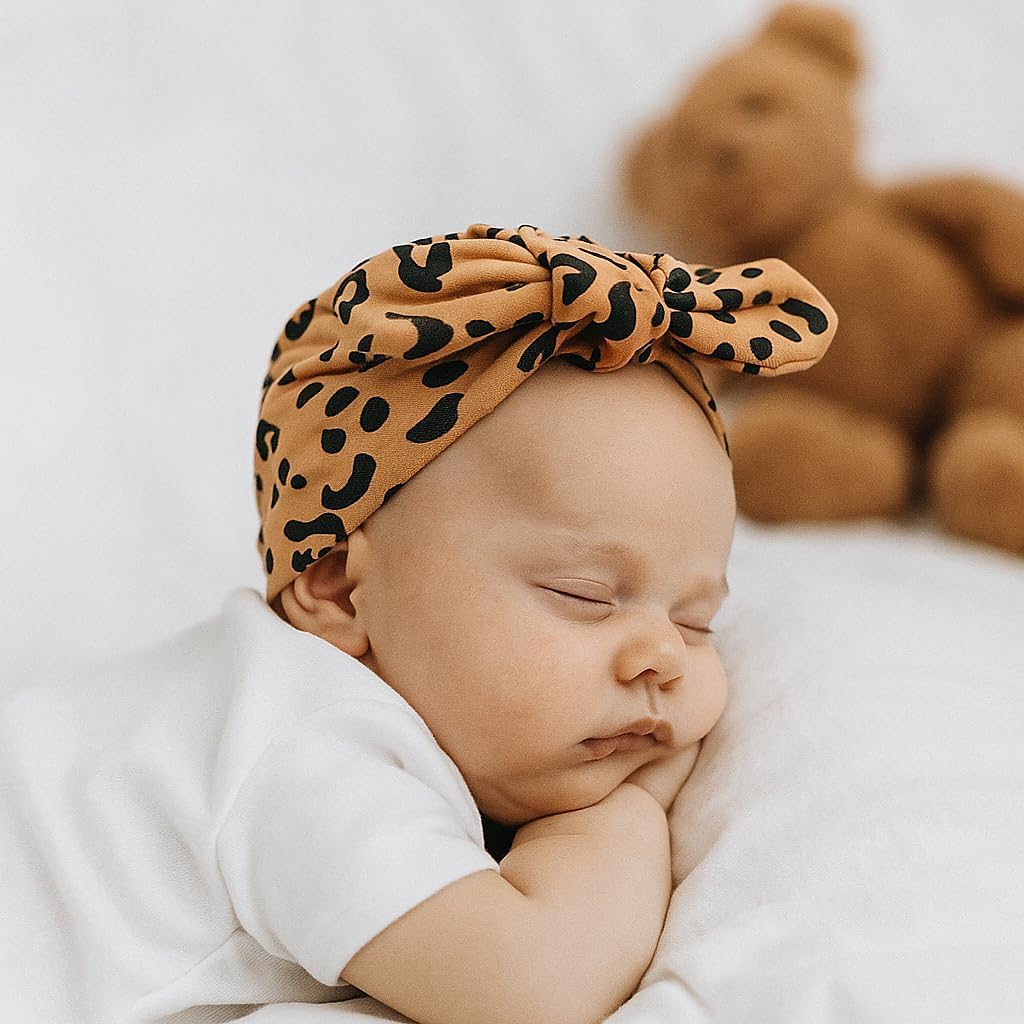 LIDHAY 4PCS Newborn Baby Hospital Hats Beanie Bow Infant Caps Cotton Preemie Hats No Scratch Mittens Set for 0-1 Years Old - Image 4