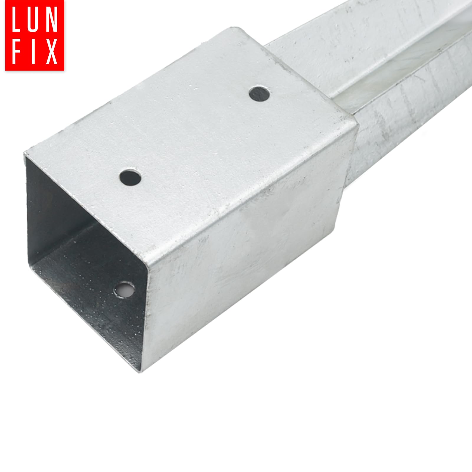 Einschlag-Bodenhülse 100x100mm, SET Aus 4 Stück Für Holzpfosten 4-Kant, Feuerverzinkt 1,8 mm Materialstärke, Für Zäune & Gartenprojekte, Gesamtlänge 750 mm