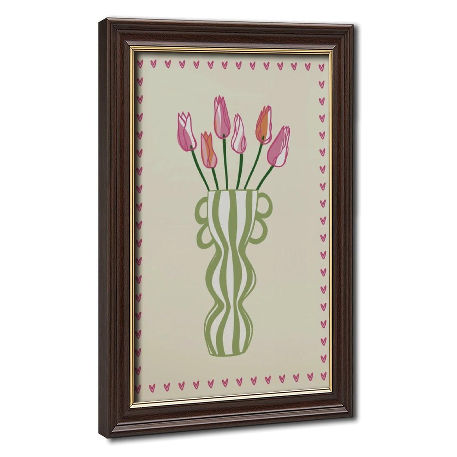 Bareronor Tulip Flower Vase Art Canvas Poster Bedroom Decor Landscape Office Room Decor Gift 16" L X 24" W