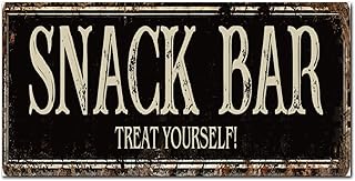Madcolitote Rustic SNACK BAR Wood Signs Snack Bar Treat Youself Street Signs Customized Vintage Wood Plaque Farmhouse Wall Art Wall Decor for Home Bars Clubs Cafes Man Cave Party 6x12in