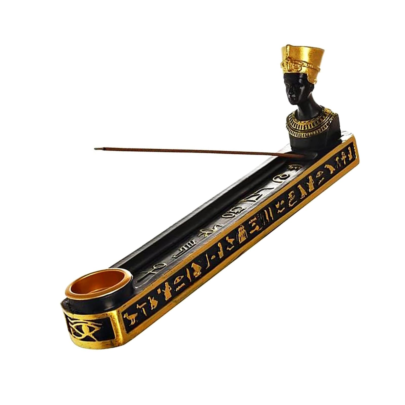 Egyptian Incenses Holder for Stick, Egyptian Incenses Burners with Ashes Catcher, Tray for Stick Collectible Burners with Ashes Catcher