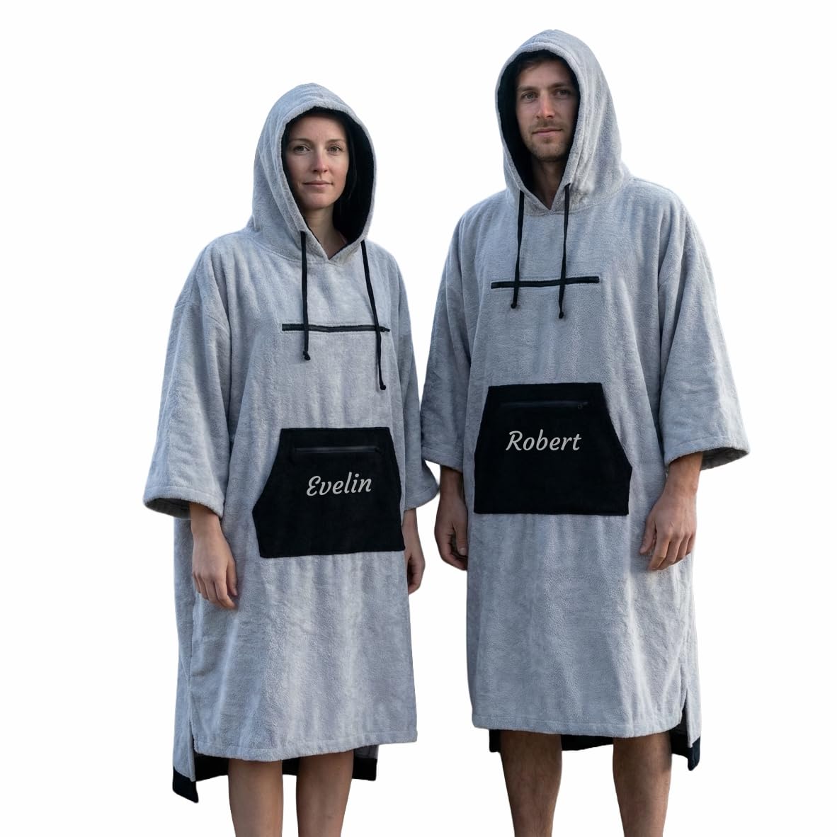 FOTOFOL personalisiert Badeponcho Unisex – Kapuzen-Bademantel für Damen & Herren, Tuch für Erwachsene - Unisex Bademantel - Badetuch