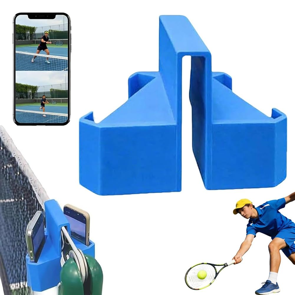 Homtrator Blue 1Pc Tennis Camera Mount, Tennis Net Camera Mount, Padel Tennis Net Phone Holder For Pickleball For Match Analysis, Practice & Coaching, Smartphone Mount For Padel Court Fence