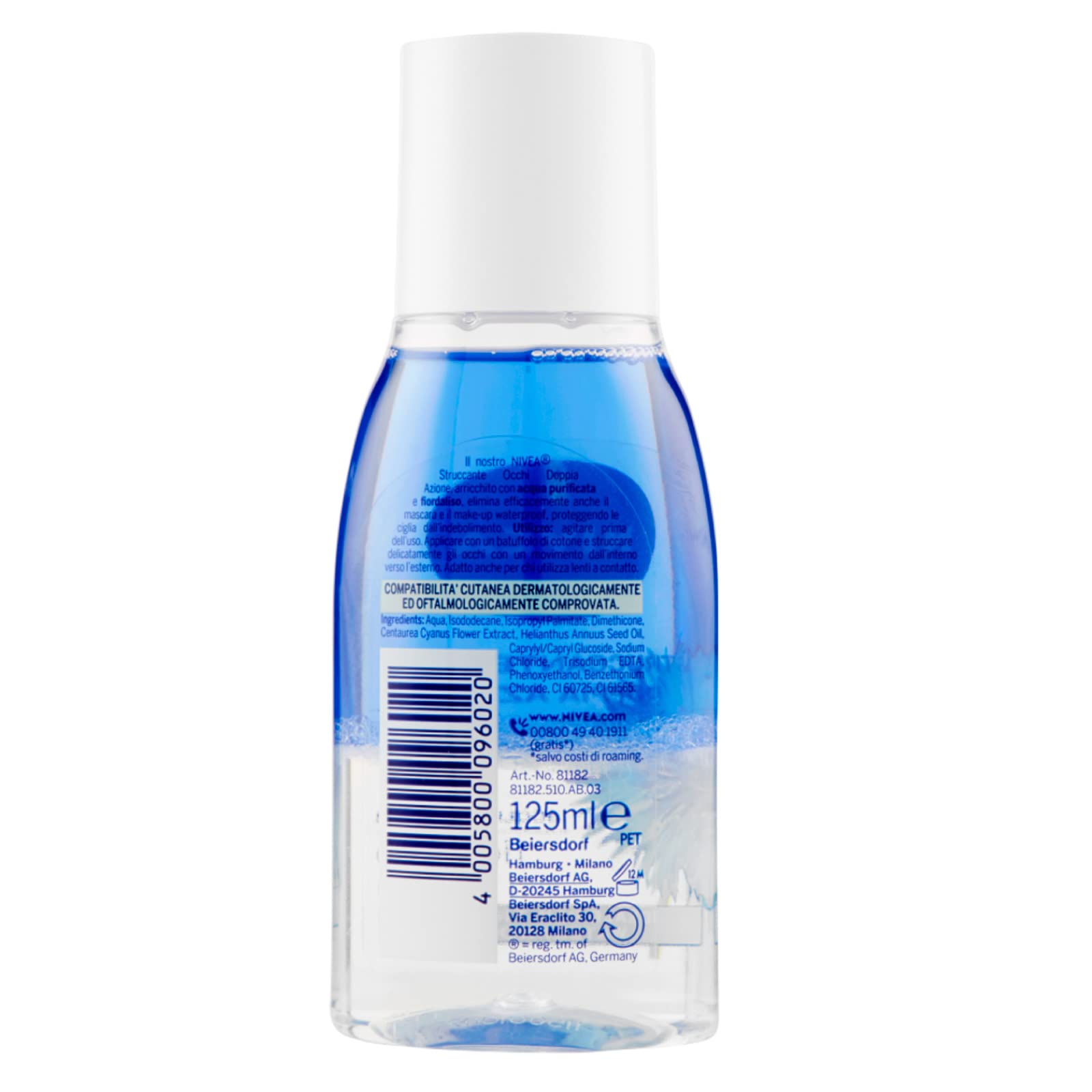 Nivea Podwójne działanie do demakijażu oczu z oczyszczoną wodą i ekstraktami z chabru eliminuje wodoodporny makijaż - 4 butelki 125 ml