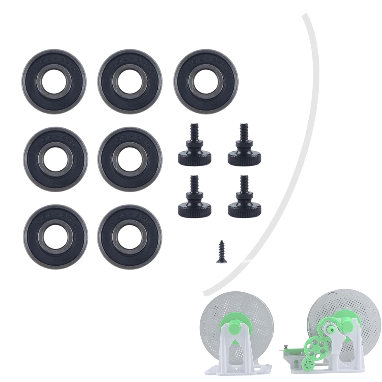 Upgrade Filament Spool Winder Part Kit Compatible with BambuLab P1P/P1S/P2S/X1/X1C : Hand-cranked Removable Modular Design Reel Tray Filament Switcher Not Include 3D Printed Model-image-6