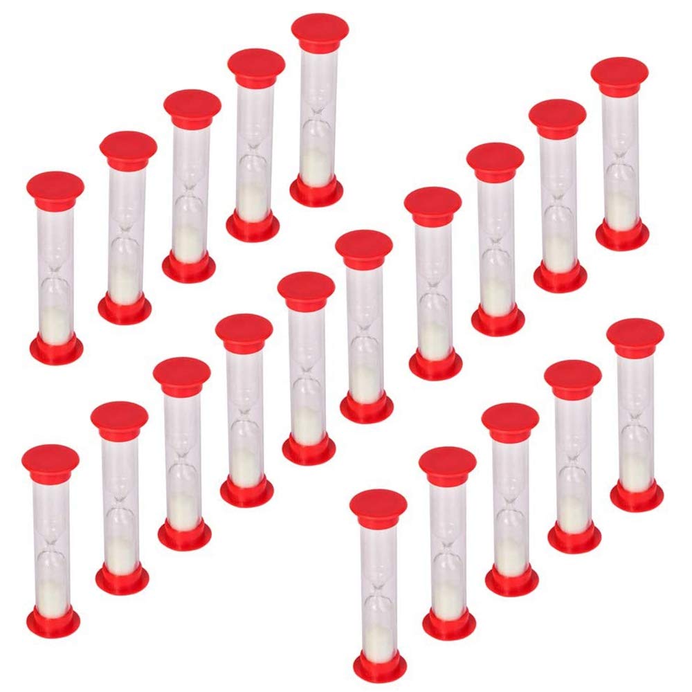CTRLZS 30 Sec Sand Timer Hourglass Sandglass Clock Countdown Bulk Toy Set Kids Games Pack of 20 (White Sand)