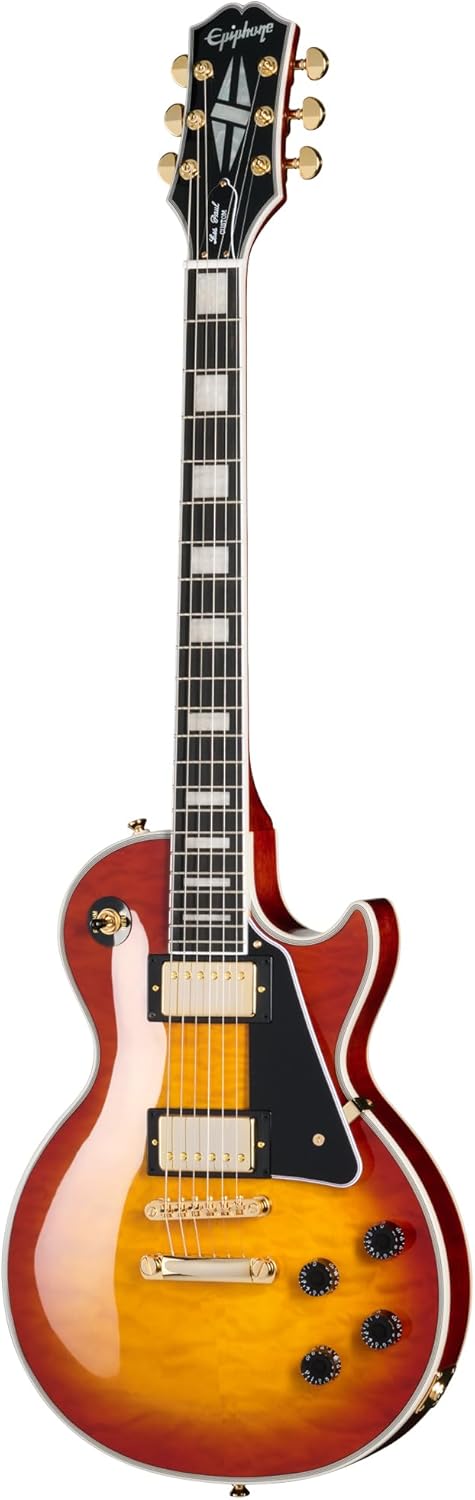 Epiphone EXCLUSIVE Les Paul Custom Quilt AAA, Ice Tea with Bag
