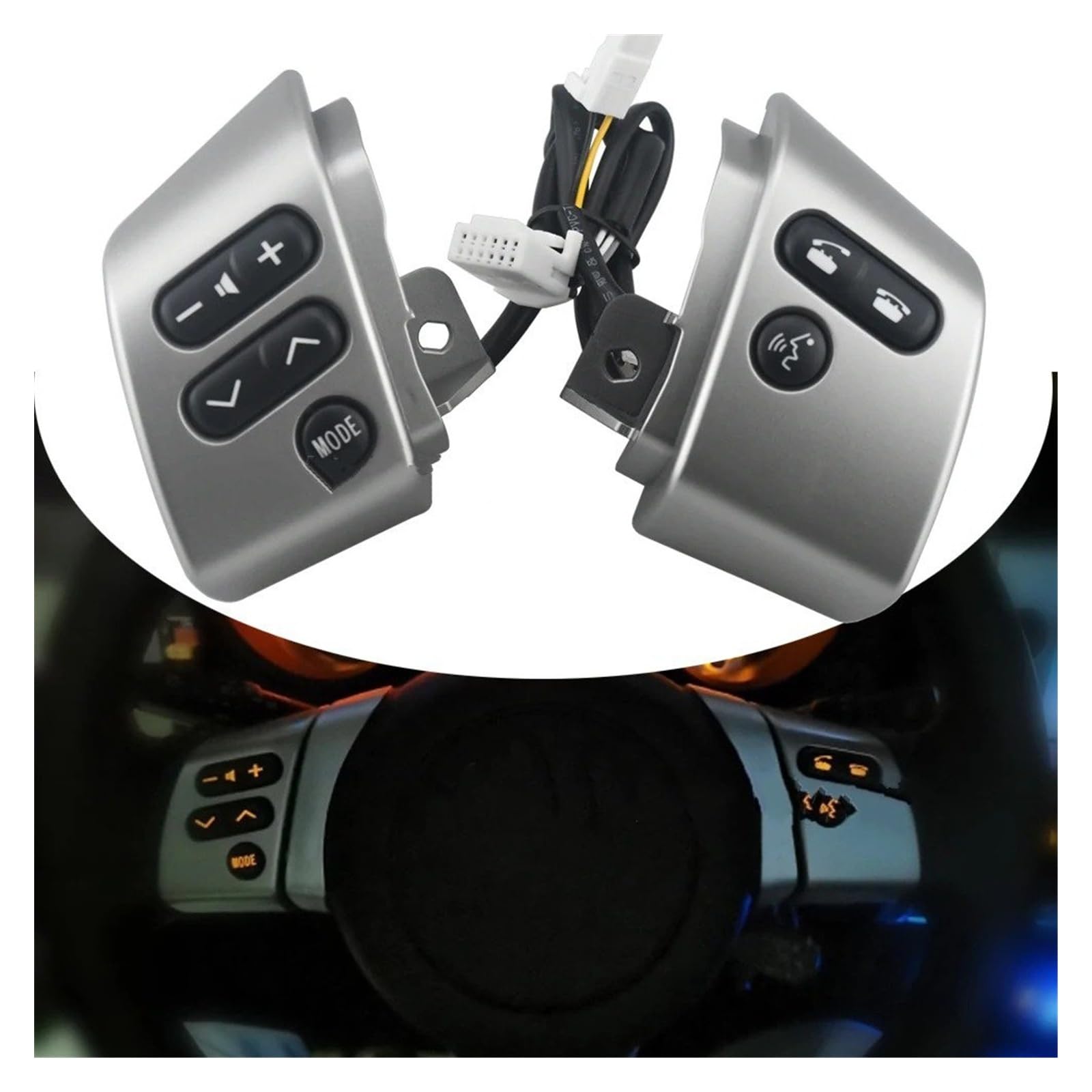 Przycisk kierownicy do Toyota FJ Cruiser 2006-2022, przełącznik regulacji głośności audio i muzyka z podświetleniem, wielofunkcyjny przełącznik kierownicy do tempomatu