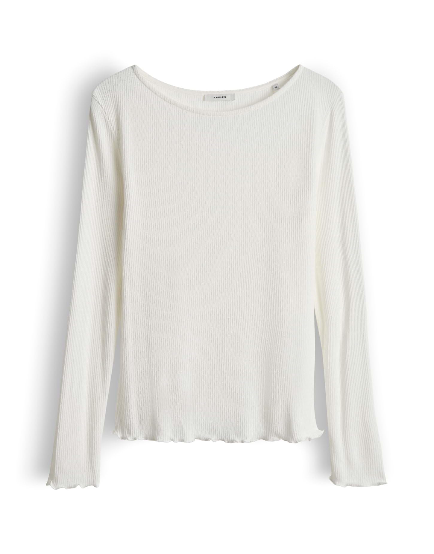 OPUS Langarmshirt SUZZO – feine Struktur, schmale Passform