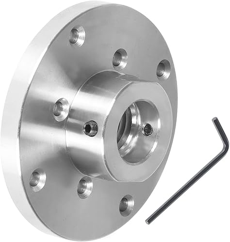 findmall Placa frontal de torno de madera de acero de 4 pulgadas, 1 pulgada x 8TPI, roscada con tornillo de bloqueo para torno de madera, tornos de