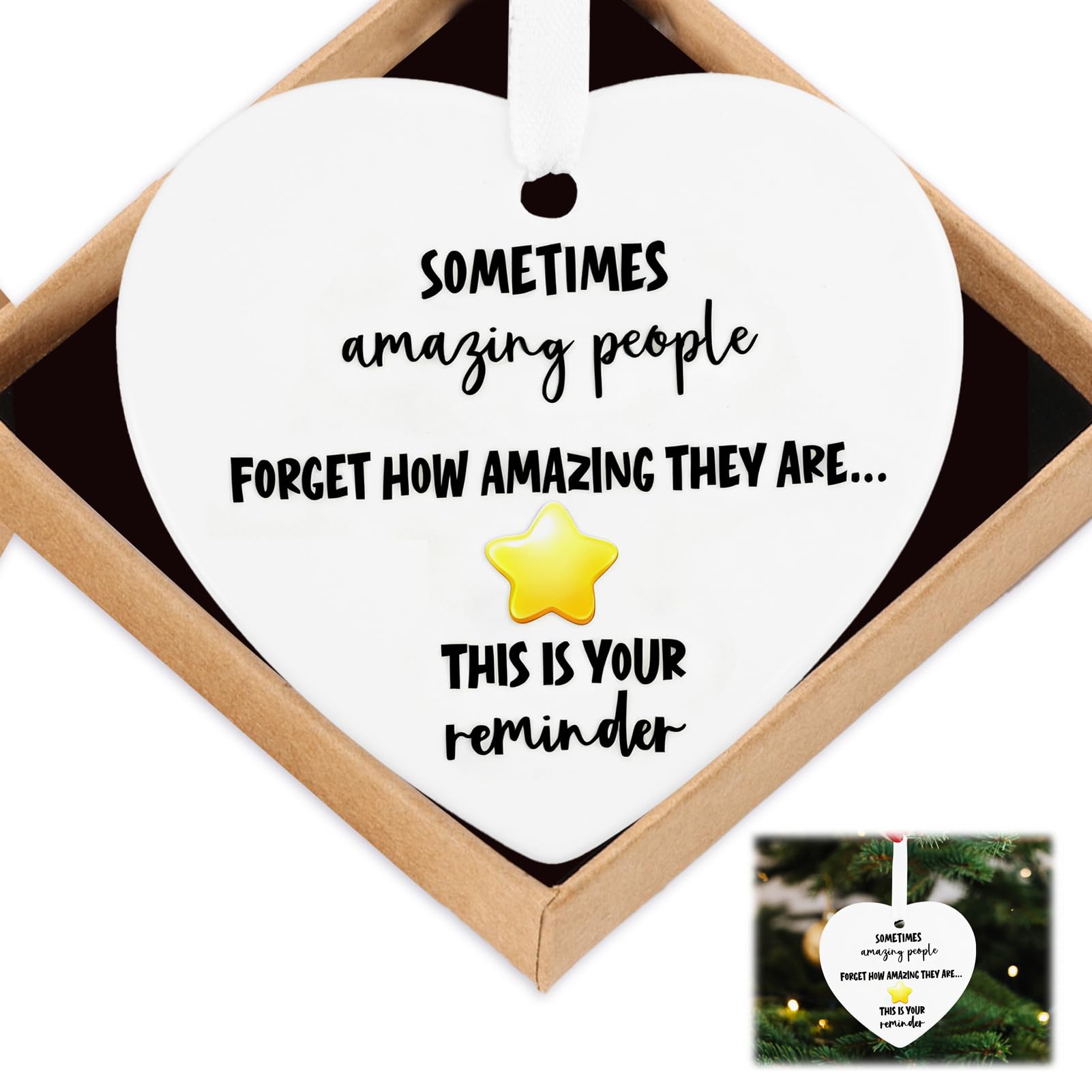 Tiny Ceramic Thank You Gift: Heart-Shaped Plaque with Inspirational Quote - A Sentimental Well Done Gift for Mentor, Friend, Family, or Colleague,for Any Occasion