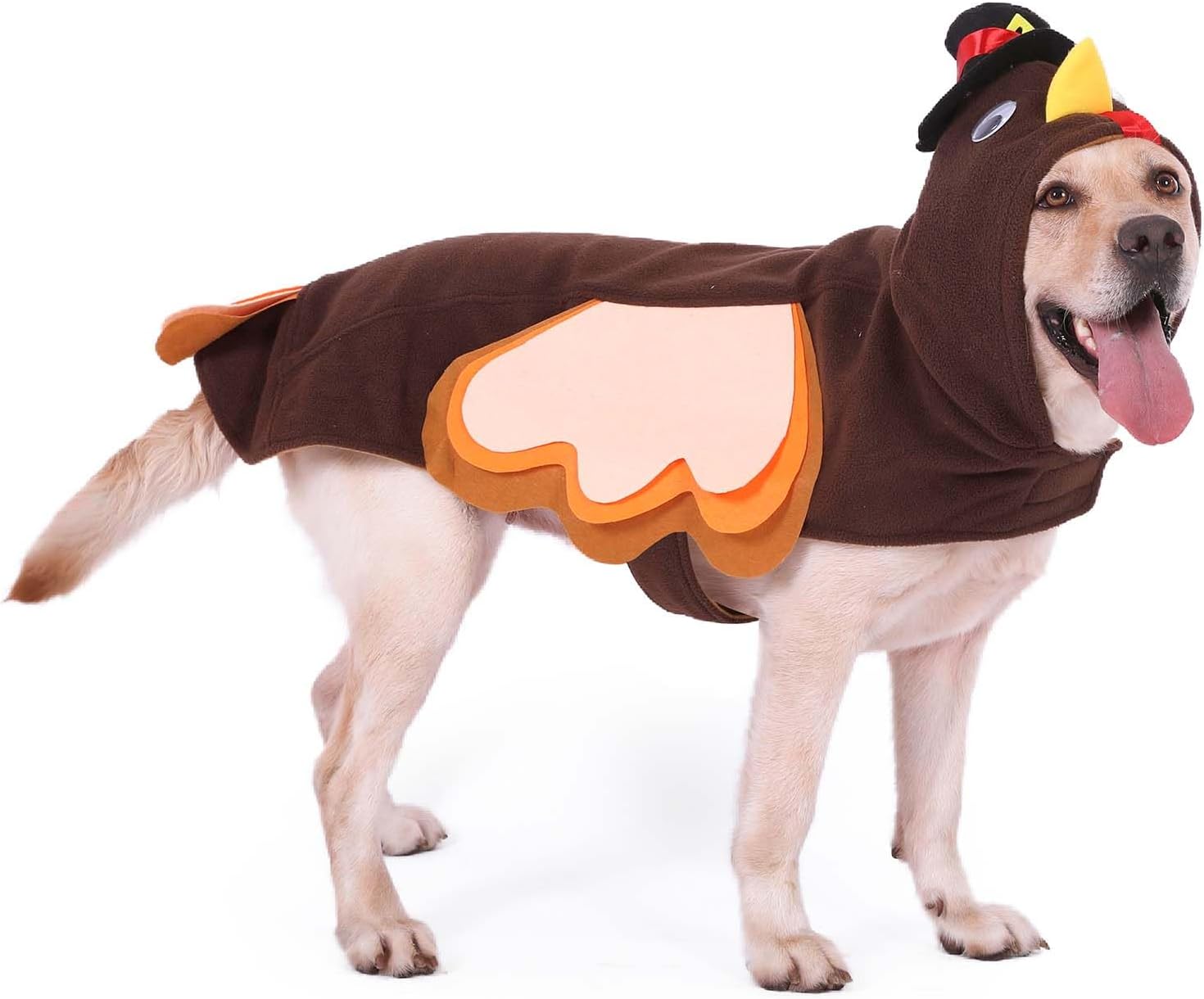 Turkey Dog Costume for Small Large Dogs,Halloween Thanksgiving Dog Costume Outfits,Winter Warm Pet Coat Clothes Apparel,3XL