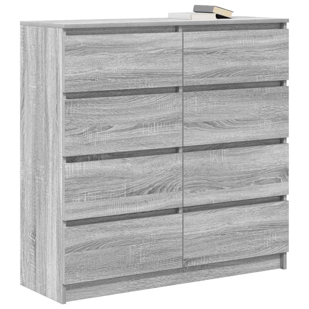 Générique Bufet Sonoma szary 100 x 35 x 99 cm z drewna inżynieryjnego, duży schowek do jadalni, meble wielofunkcyjne z wytrzymałym blatem, szafą do salonu lub wejściem