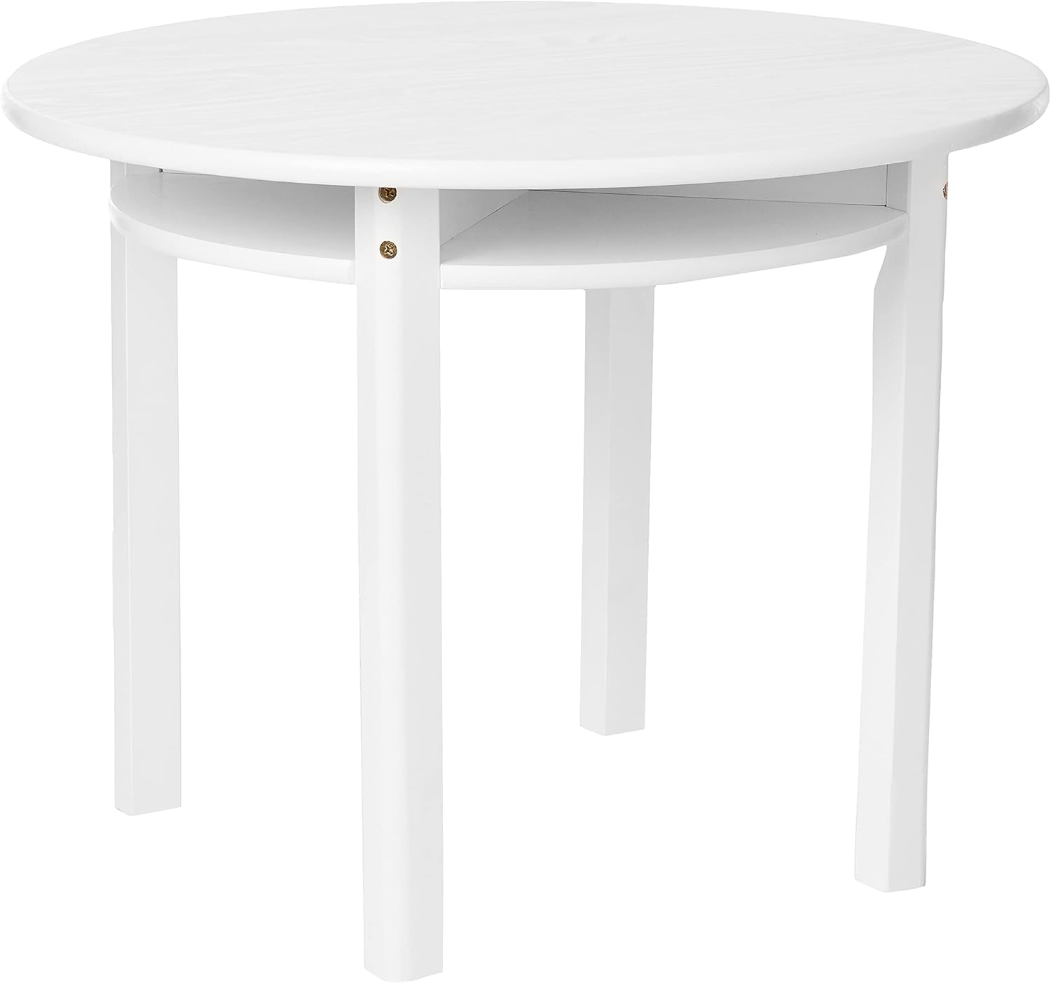 Exclusive Discount 60% Price Lipper International Child's Round Table with Shelf and 2 Chairs, White