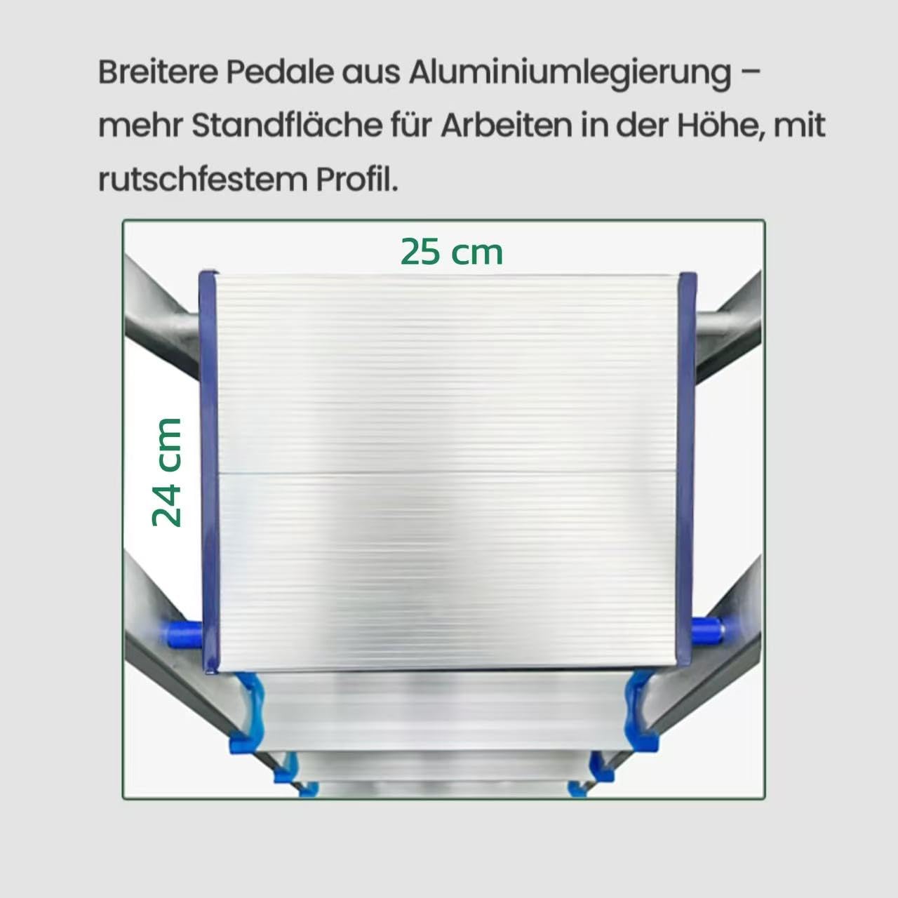 Aluminium Stehleiter 3-7 Stufen – Klapptritt aus Alu, rutschfeste breite Stufen, 150 kg Belastbarkeit, Stabiler Sicherheitsbügel, kompakt faltbar (nomal, 4 Stufen - 78cm)