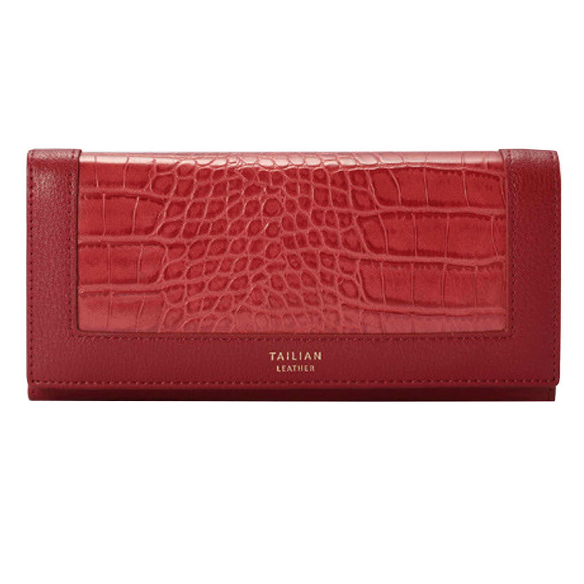Aisi Women Men Leather Wallet Embossed Crocodile Clutch Wallet Credit Card Holder