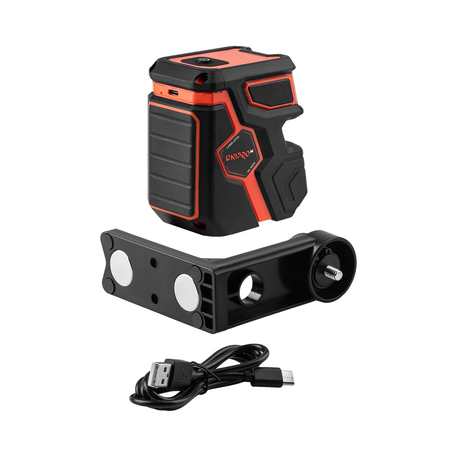 Nivel Láser 360° Verde Autonivelante Profesional, Precisión ±0,3 mm/m, Batería Recargable USB-C 2600 mAh, IP54, Soporte Magnético, Rosca 1/4" para Trípode, Maletín Incluido, ML-320G
