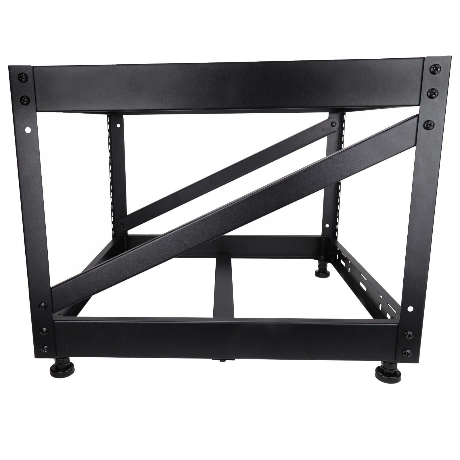 kenable Rack Abierto 19 Pulgadas 6U para Equipos de Red y Servidores - Armario de Datos Montaje en Suelo o Escritorio - Profundidad 482mm - Acero con Recubrimiento en Polvo