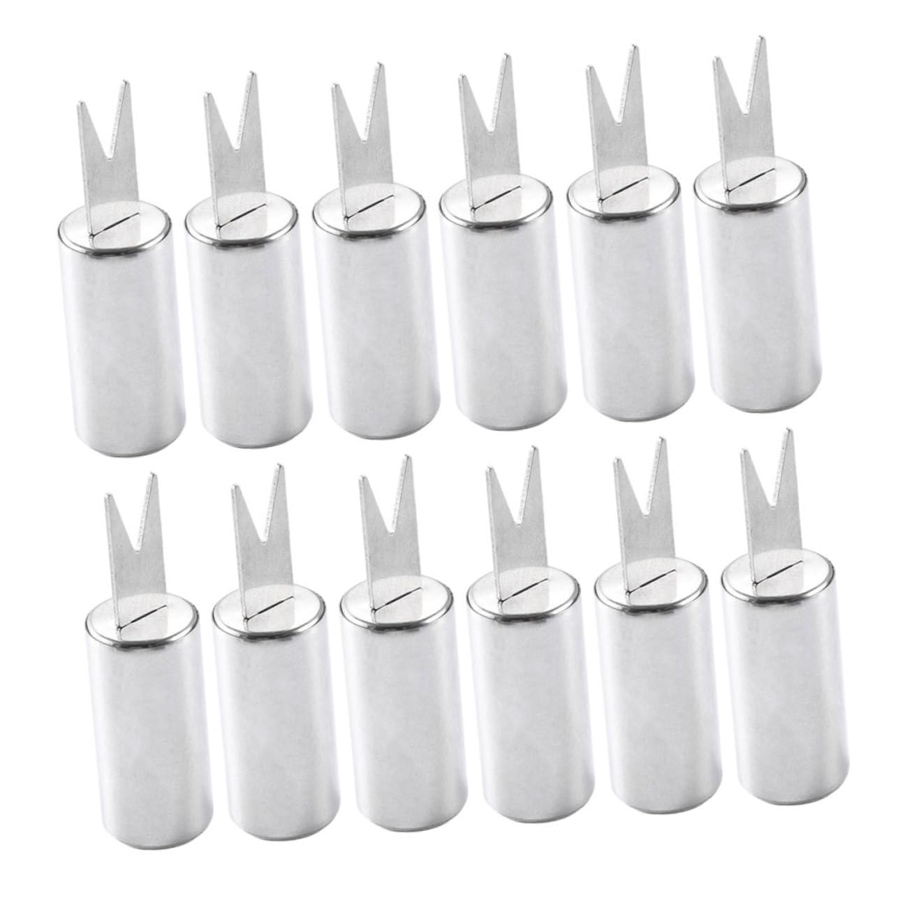 HEMOTON 1set Durable Stainless Steel Corn Forks Easy Clean Holders for Bbq Camping for Home Restaurant Picnic Use Sturdy Convenient Corn Needles 12pcs