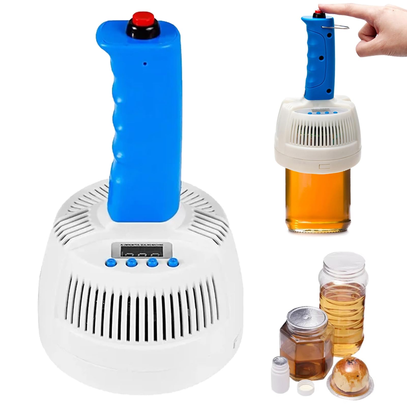 Machine De Scellage par Induction Électromagnétique, Thermoscelleuse Portative pour Bouteilles en Plastique, Puissance Et Durée Réglables, Diamètre De Scellage 20-80/20-130 Mm,2-10cm