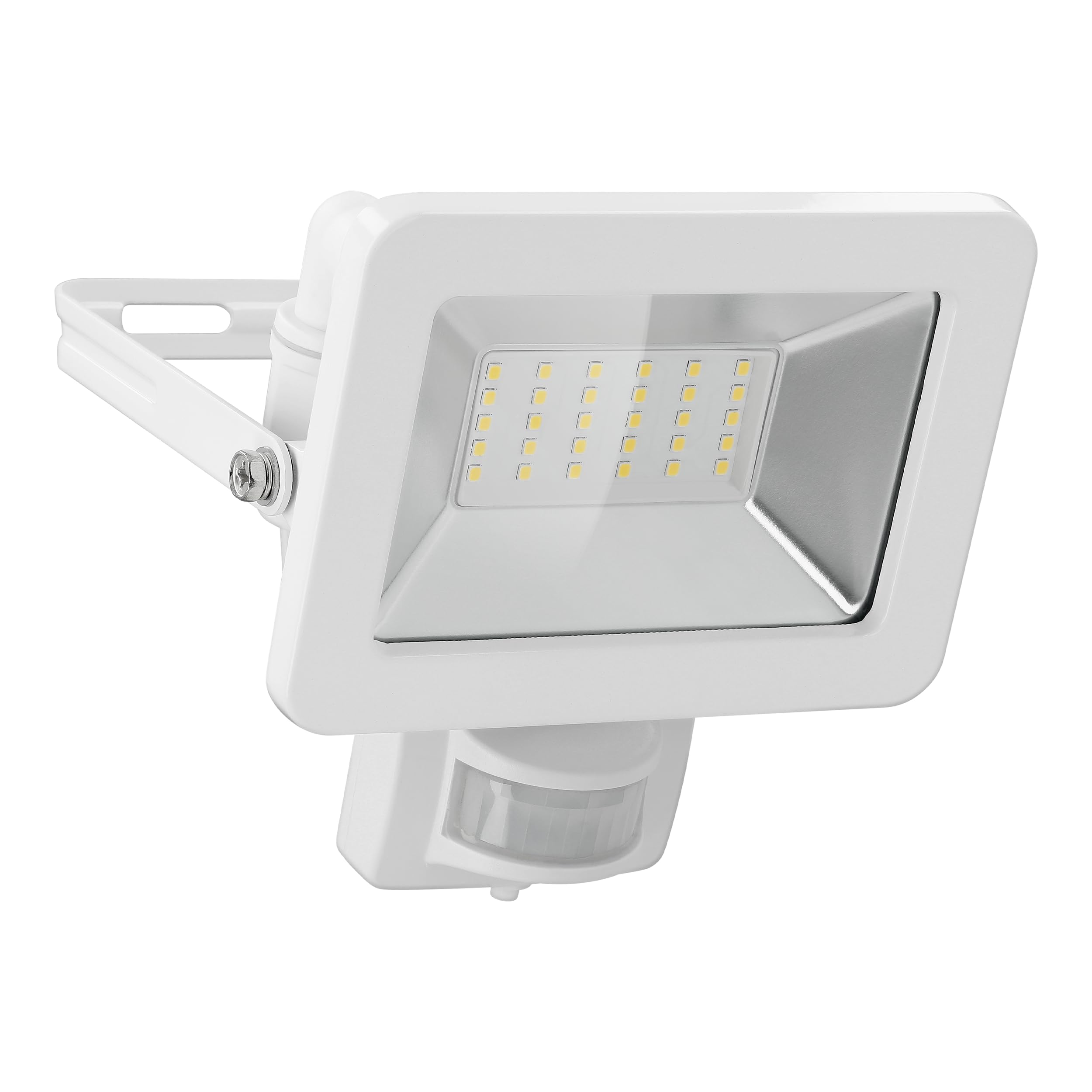 goobay 53882 LED Spotlight Motion Sensor Outdoor 30 W/PIR Sensor Outdoor Spotlight IP44 / Neutral White Light 2550 lm/LED Spotlight Floodlight Wall Mounting/Garden Spotlight/White