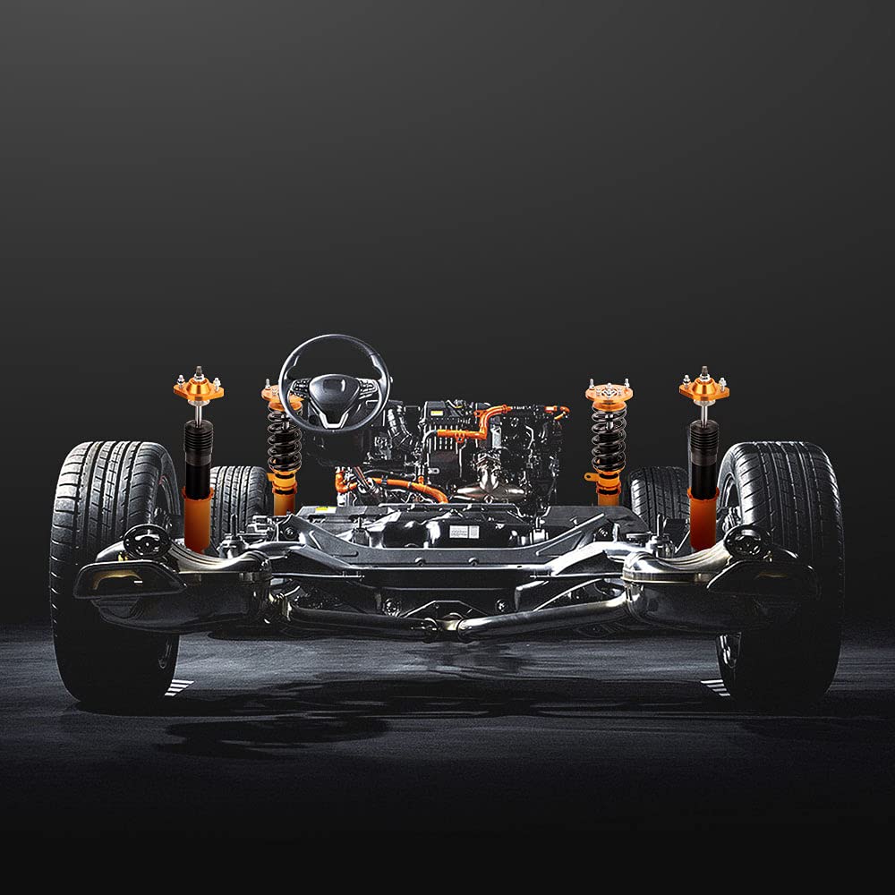maXpeedingrods Juego de Amortiguadores de Choque Ajustables 2 Piezas Delanteras y 2 Traseras Suspensión de Neumáticos Coches Kit Coilover para E46 3 Series 320i 323i 325 [EU STOCK]